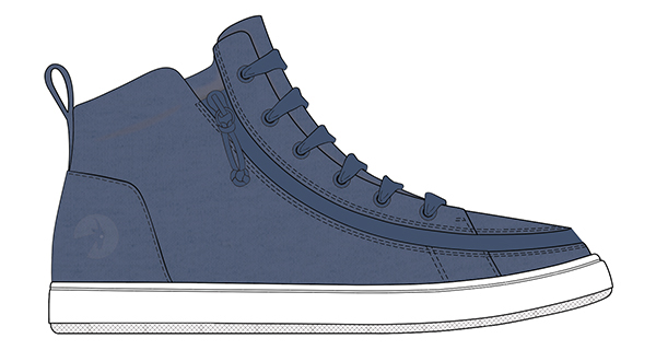 BILLY Sneaker Lace Mid Top Canvas Beach Blue BW22135-420 7,5-wide