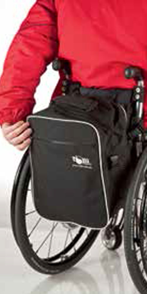 Rollstuhl dunkelrot Rucksack angepasst sichere Tasche zwei-in-one  behindertengerechter Zugang einfacher Zugang Handicap einfache Mobilität  Alltagsreisen -  Schweiz