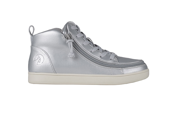 BILLY Sneaker Lace Mid Top PU Medium Wide Silver Grey Metallic BW22135-040 5,5-medium