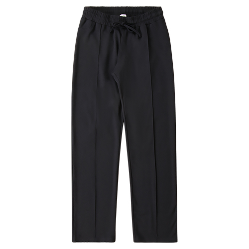 Jersey pants, black, with zipper and pleated10318 L